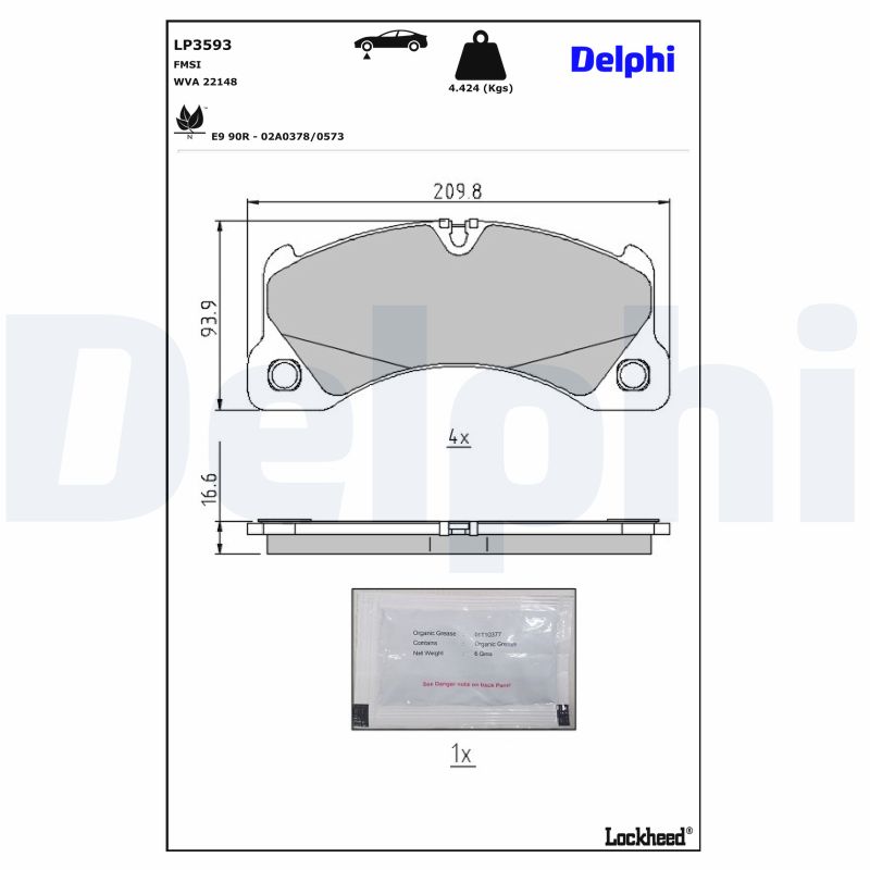 DELPHI Bremseklodser lp3593 for PORSCHE