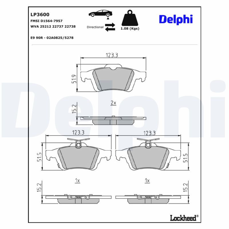 DELPHI Bremseklodser lp3600 for FORD FORD ASIA & OCEANIA