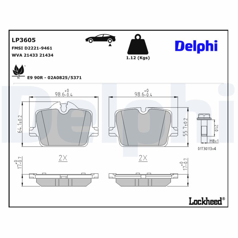 DELPHI Bremseklodser lp3605 for BMW (BRILLIANCE) TOYOTA