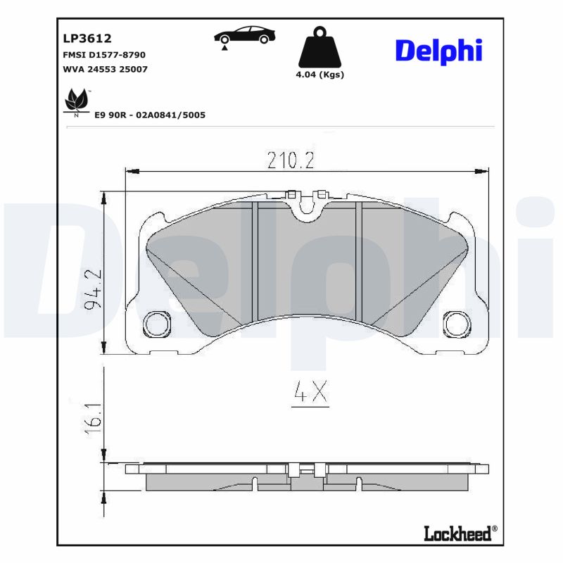 DELPHI Bremseklodser lp3612 for PORSCHE