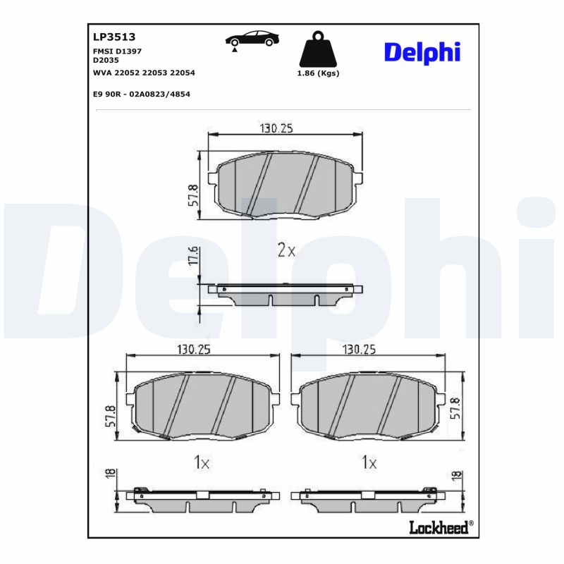 DELPHI Bremseklodser lp3513 for HYUNDAI KIA