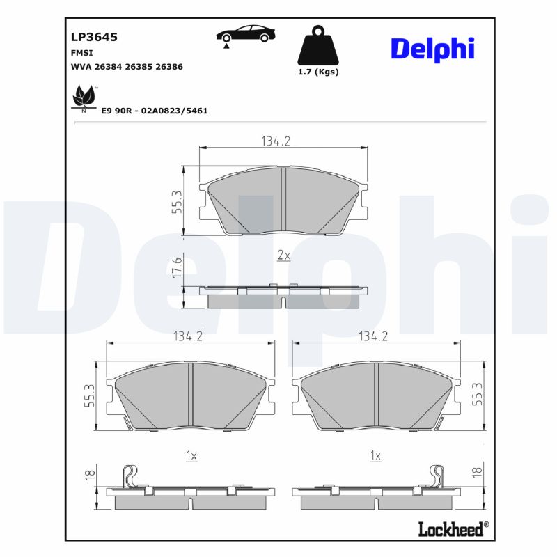 DELPHI Bremseklodser lp3645 for KIA