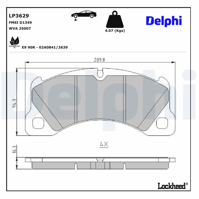 DELPHI Bremseklodser lp3629 for PORSCHE