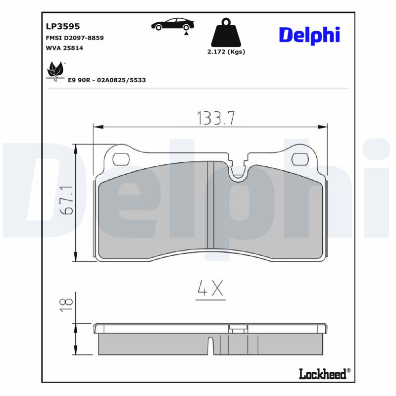 DELPHI Bremseklodser lp3595 for BMW