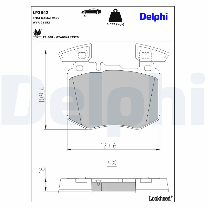 DELPHI Bremseklodser lp3642 for MERCEDES-BENZ