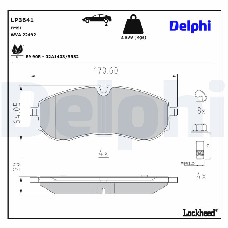 DELPHI Bremseklodser lp3641 for VW MAN