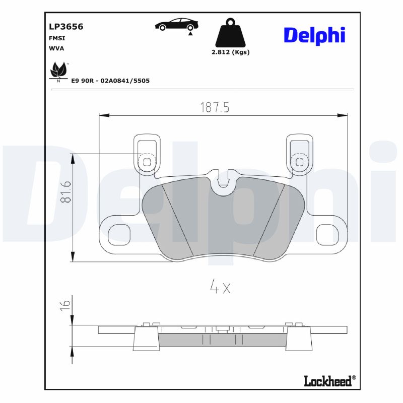 DELPHI Bremseklodser lp3656 for PORSCHE