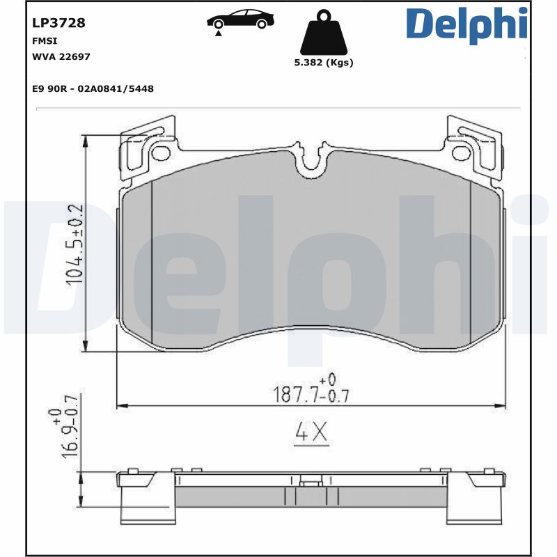 DELPHI Bremseklodser lp3728 for MERCEDES-BENZ BEIJING BENZ (BBDC)