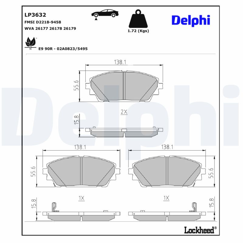 DELPHI Bremseklodser lp3632 for MAZDA