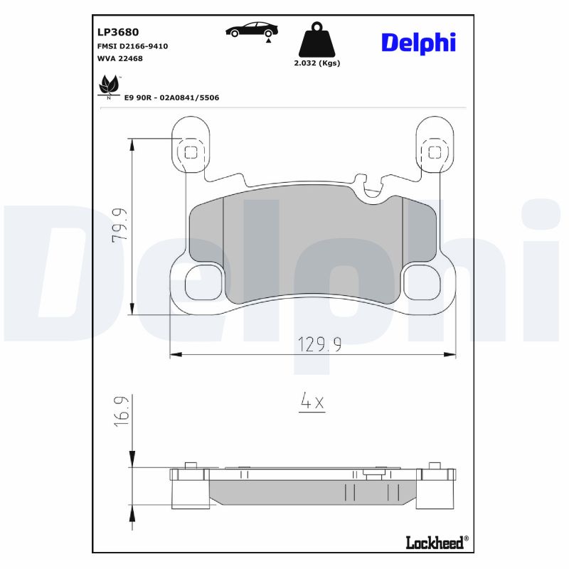 DELPHI Bremseklodser lp3680 for PORSCHE