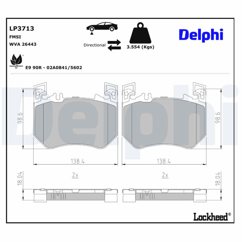 DELPHI Bremseklodser lp3713 for MERCEDES-BENZ