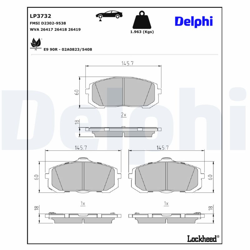 DELPHI Bremseklodser lp3732 for HYUNDAI KIA HYUNDAI (BEIJING)