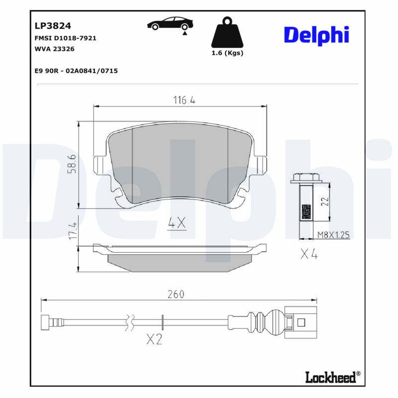 DELPHI Bremseklodser lp3824 for BENTLEY