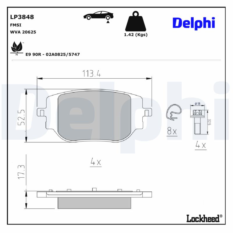 DELPHI Bremseklodser lp3848 for FIAT VAUXHALL TOYOTA
