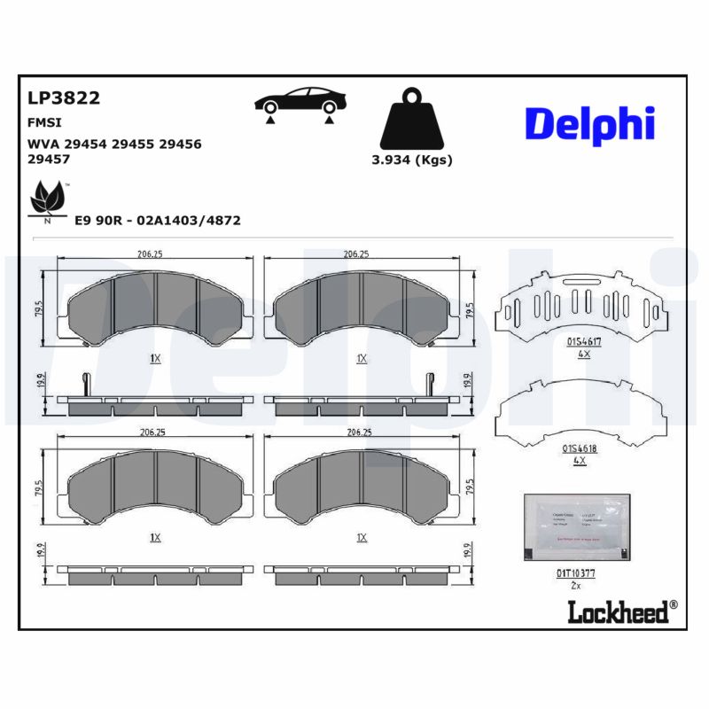DELPHI Bremseklodser lp3822 for ISUZU