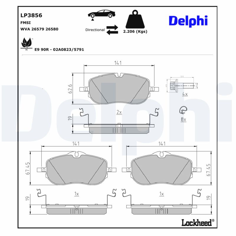 DELPHI Bremseklodser lp3856 for MERCEDES-BENZ