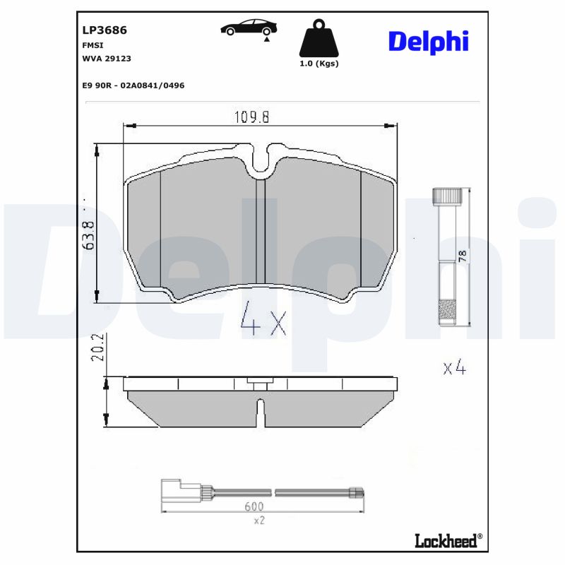 DELPHI Bremseklodser lp3686 for FORD