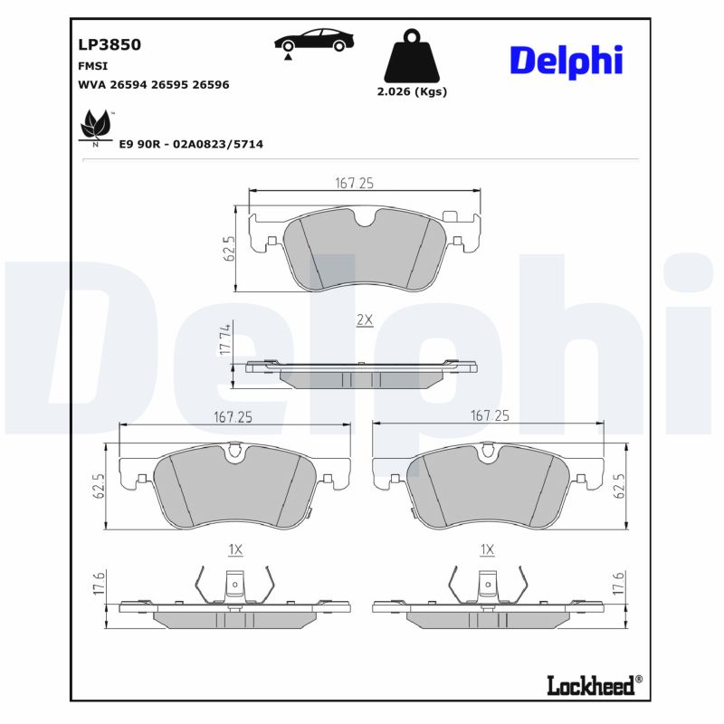 DELPHI Bremseklodser lp3850 for NISSAN ALPINE