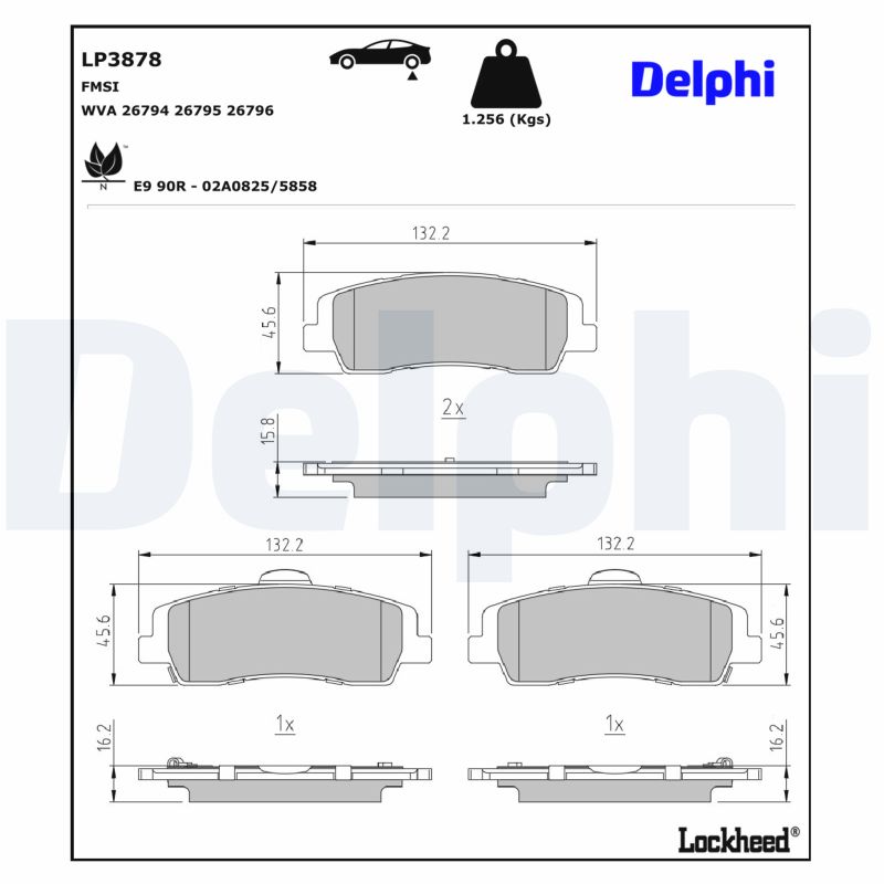 DELPHI Bremseklodser lp3878 for HYUNDAI