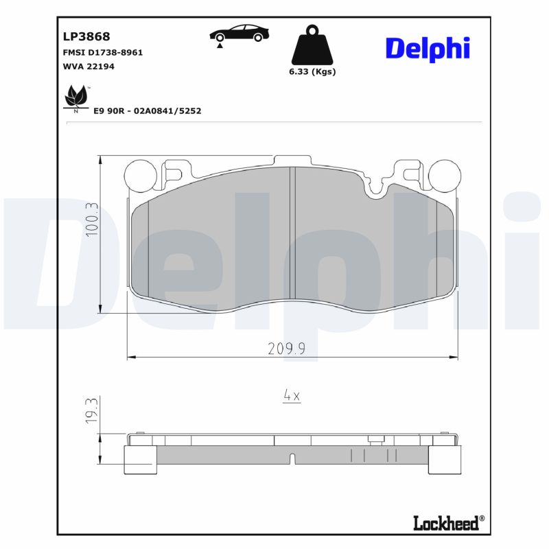 DELPHI Bremseklodser lp3868 for BMW