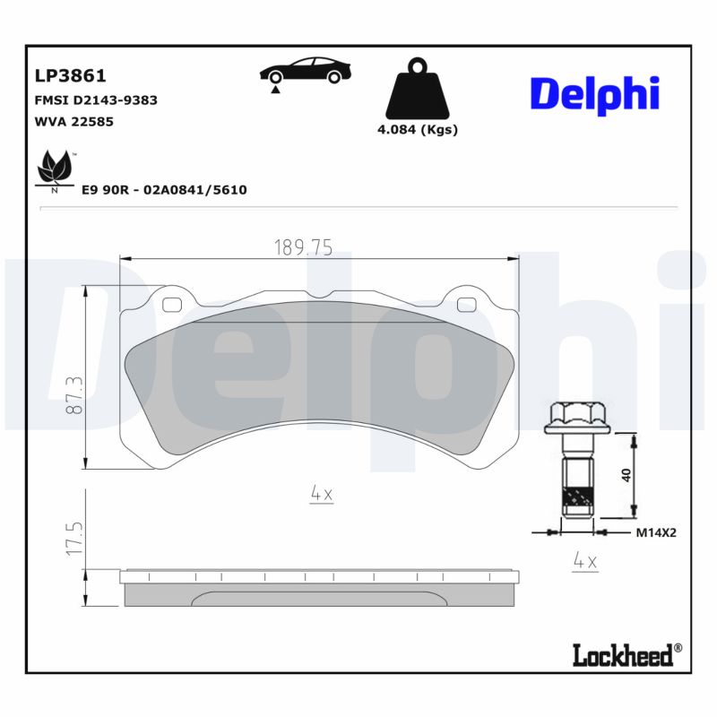 DELPHI Bremseklodser lp3861 for VOLVO