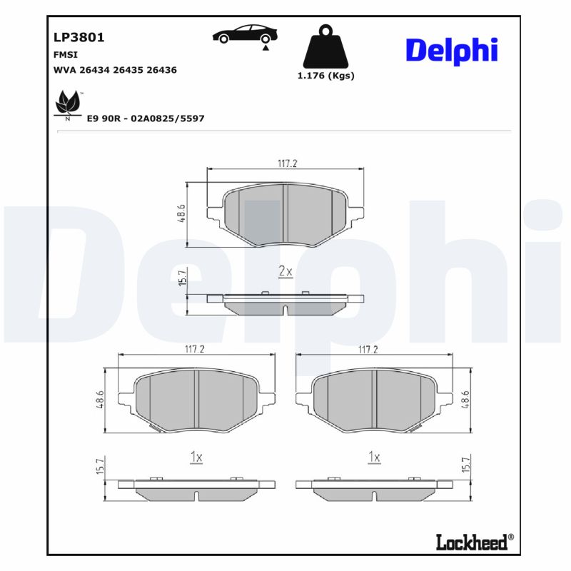 DELPHI Bremseklodser lp3801 for MG ROEWE (SAIC)