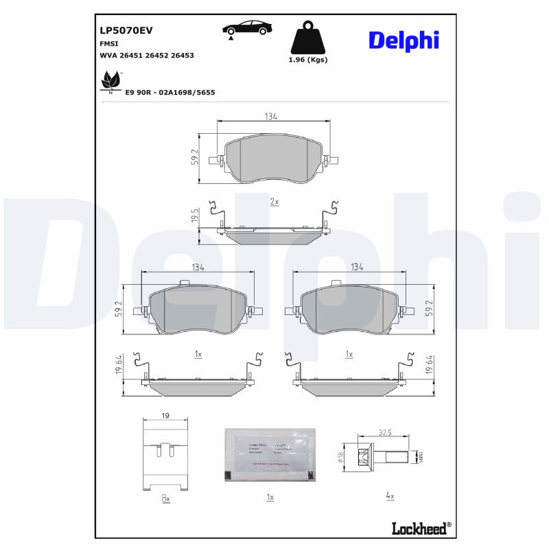 DELPHI Bremseklodser lp5070ev for ABARTH