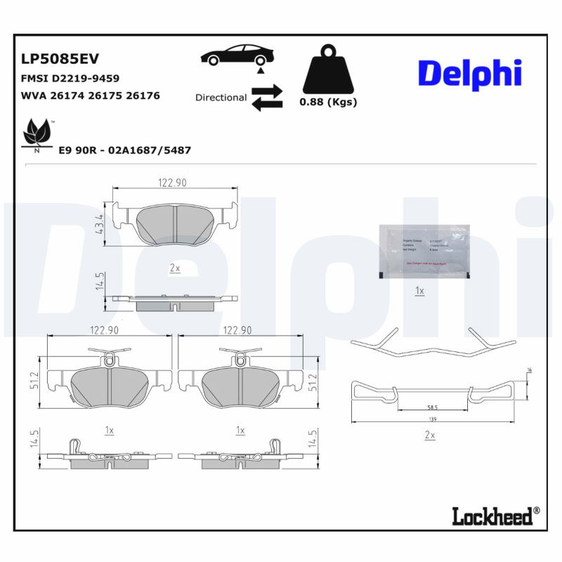 DELPHI Bremseklodser lp5085ev for MAZDA