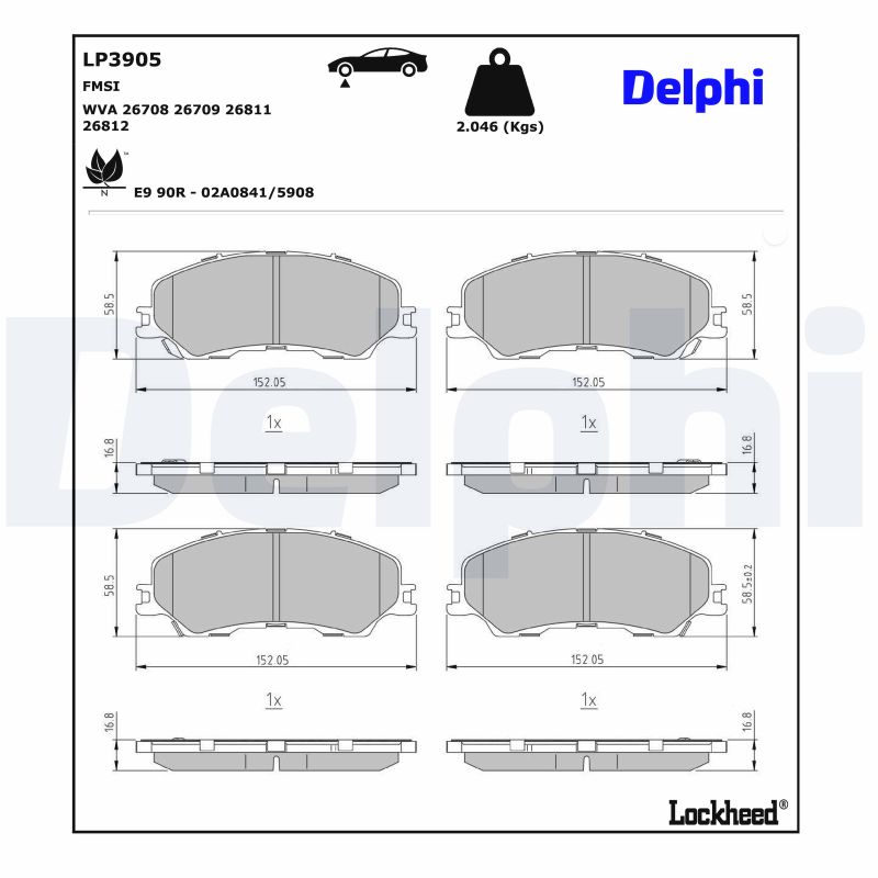 DELPHI Bremseklodser lp3905 for ISUZU