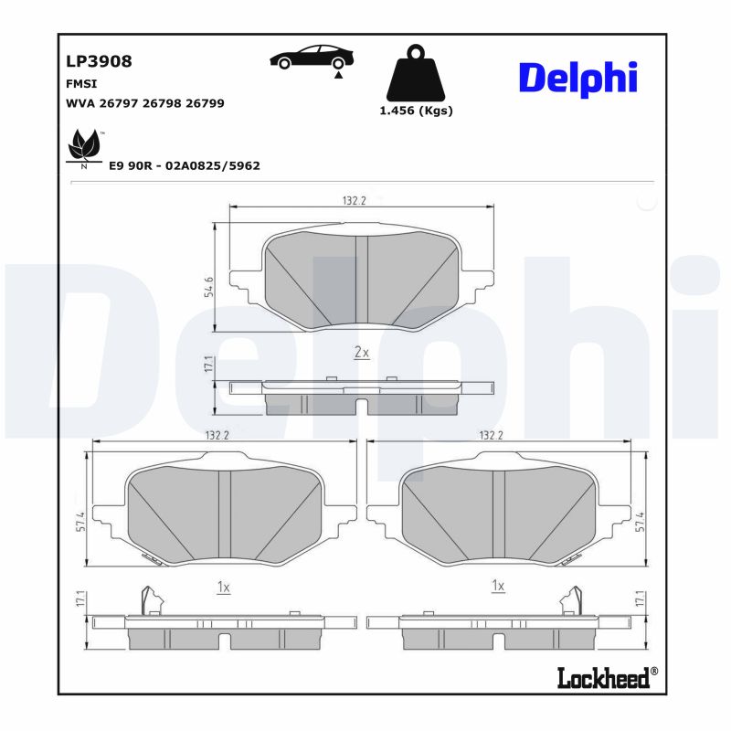 DELPHI Bremseklodser lp3908 for MAZDA