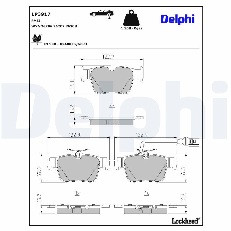 DELPHI Bremseklodser lp3917 for AUDI CUPRA