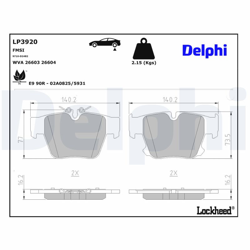 DELPHI Bremseklodser lp3920 for BMW