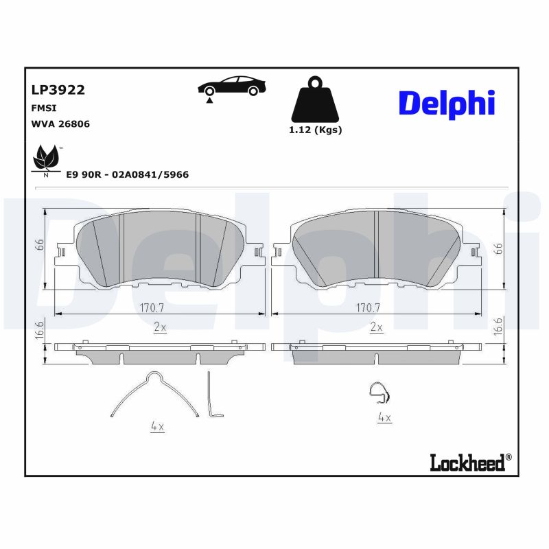 DELPHI Bremseklodser lp3922 for MAZDA
