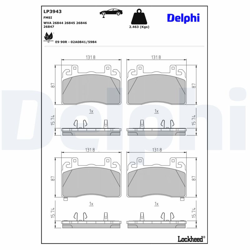 DELPHI Bremseklodser lp3943 for ALFA ROMEO
