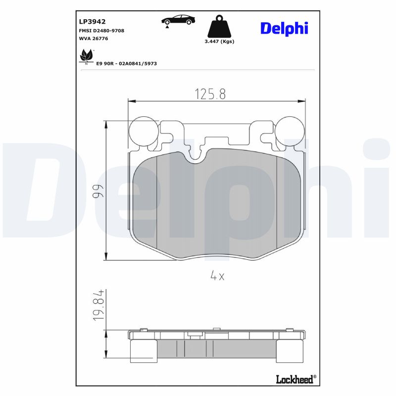DELPHI Bremseklodser LP3942 for BMW