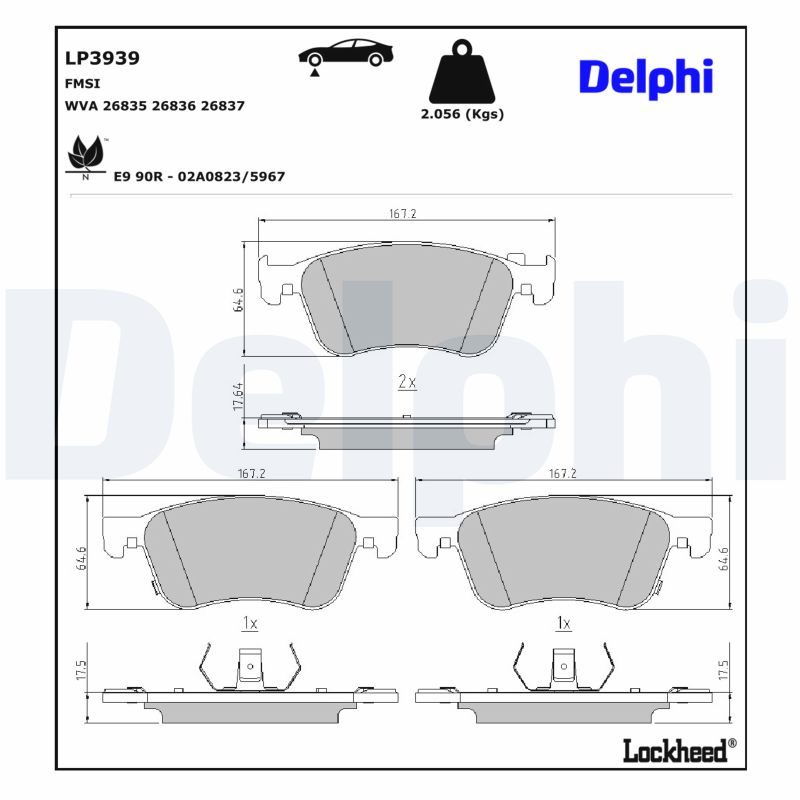 DELPHI Bremseklodser lp3939 for NISSAN RENAULT
