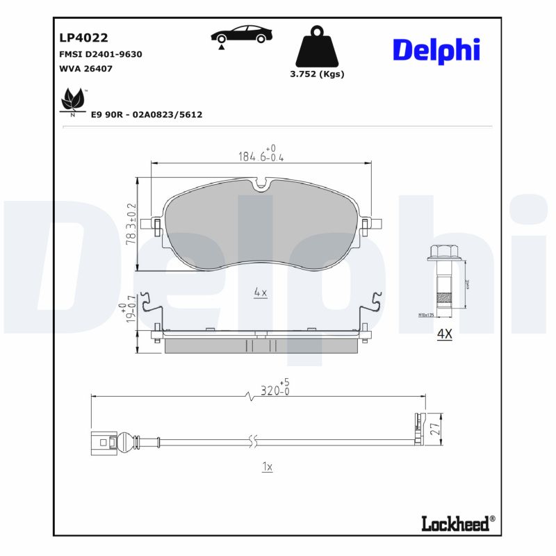DELPHI Bremseklodser lp4022 for FORD USA VW AUDI