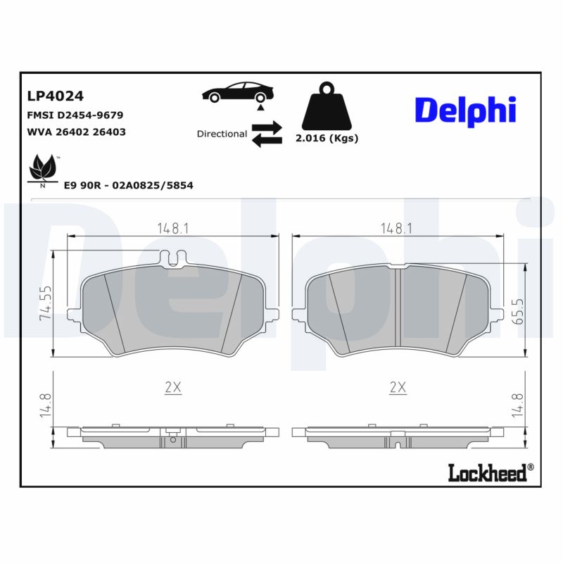 DELPHI Bremseklodser lp4024 for MERCEDES-BENZ