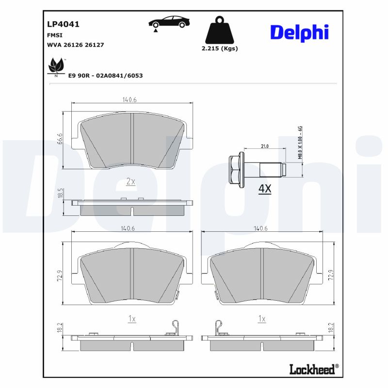 DELPHI Bremseklodser lp4041 for VOLVO