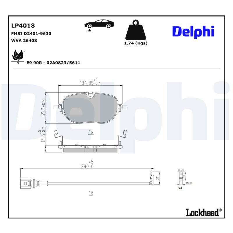 DELPHI Bremseklodser lp4018 for CUPRA VW