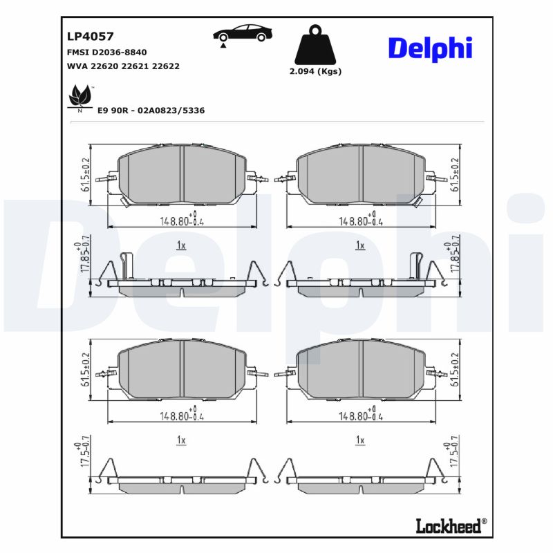 DELPHI Bremseklodser lp4057 for HONDA
