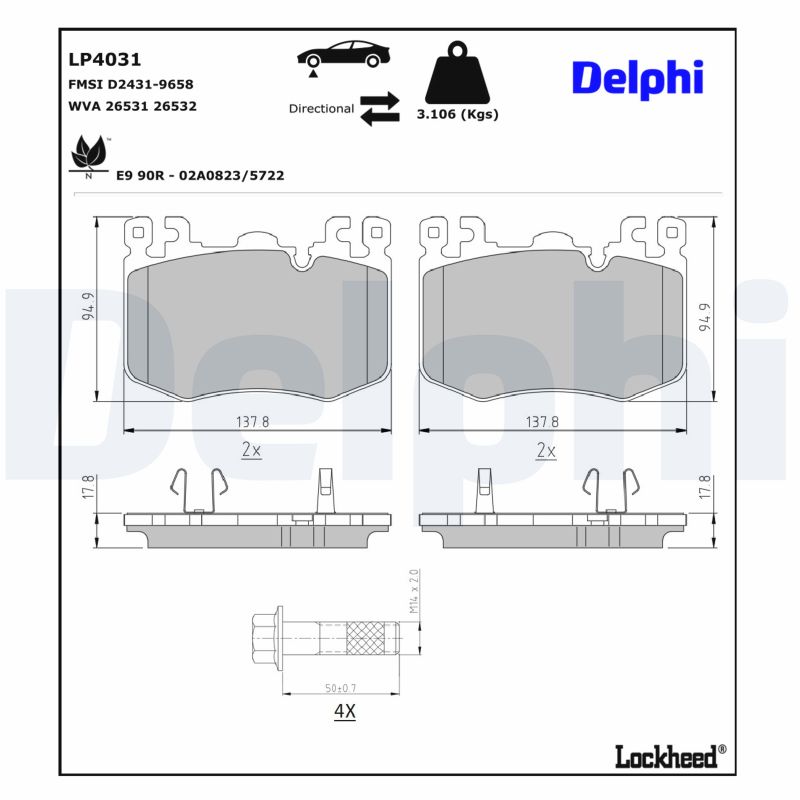 DELPHI Bremseklodser LP4031 for POLESTAR