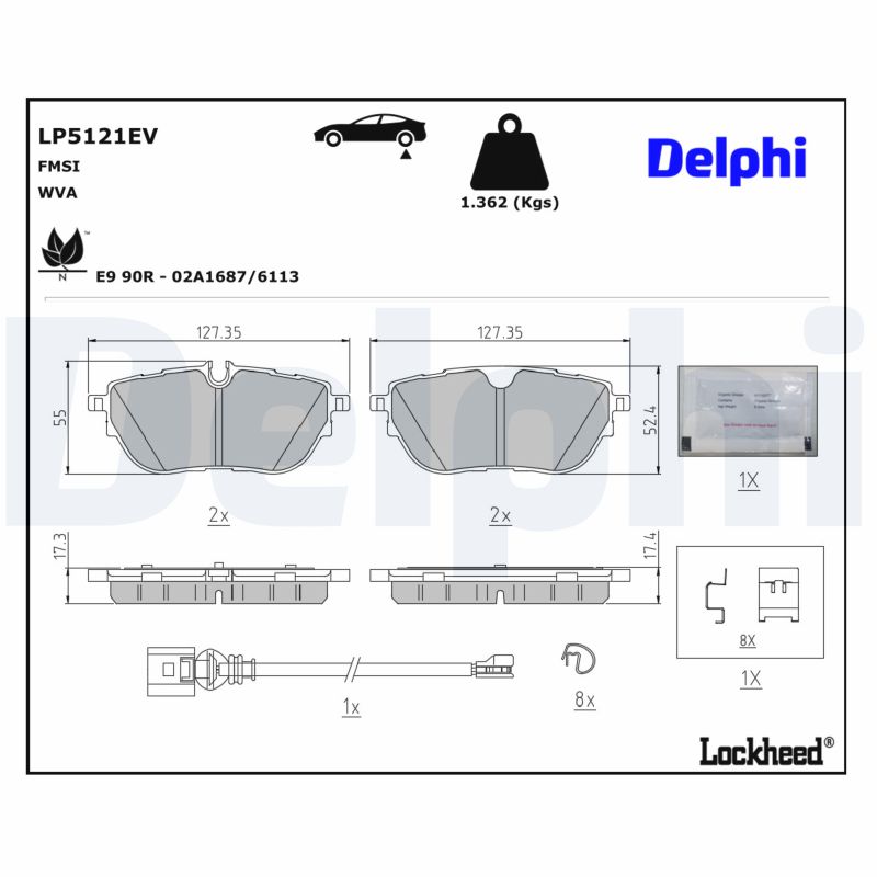 DELPHI Bremseklodser lp5121ev for HONGQI