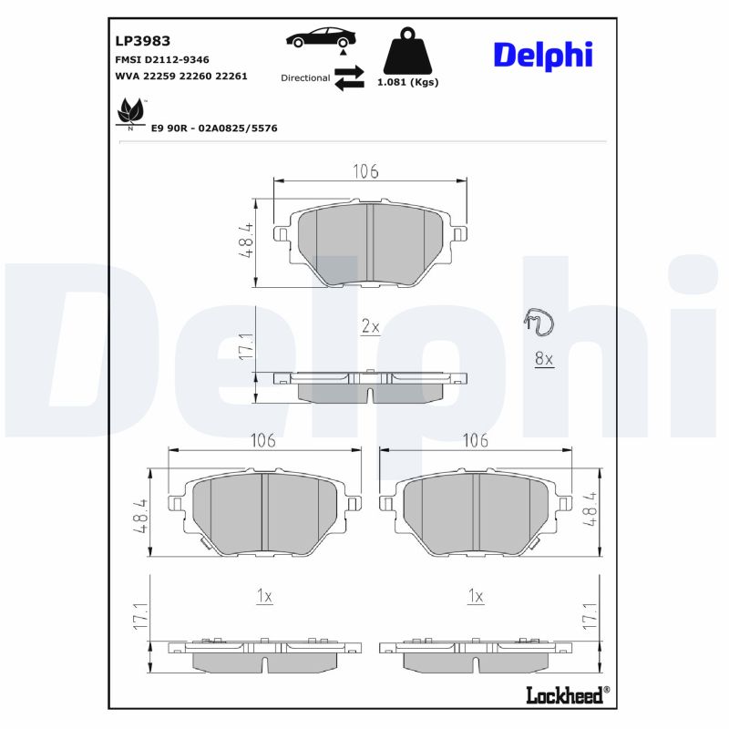 DELPHI Bremseklodser lp3983 for MG ROEWE (SAIC)