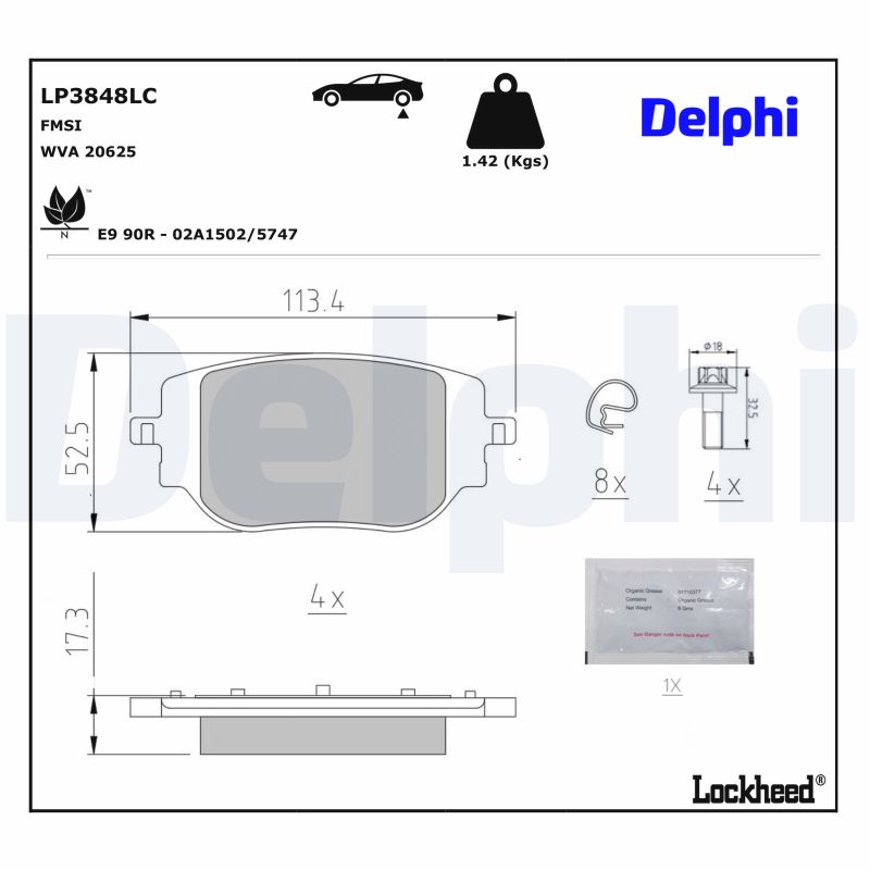 DELPHI Bremseklodser lp3848lc for FIAT VAUXHALL TOYOTA