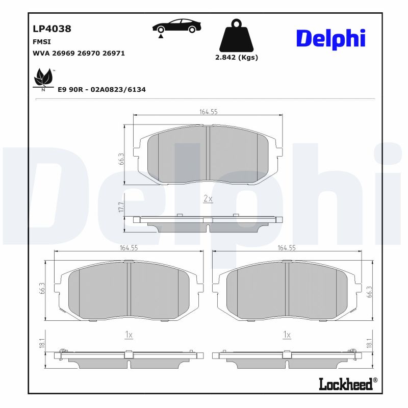 DELPHI Bremseklodser lp4038 for KIA