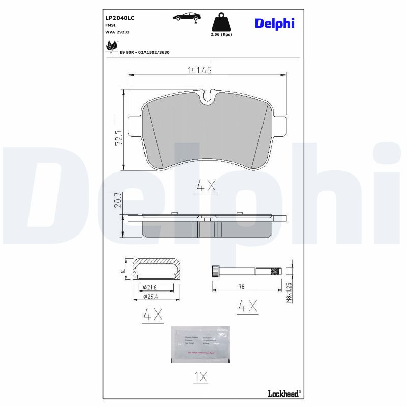 DELPHI Bremseklodser lp2040lc for IVECO