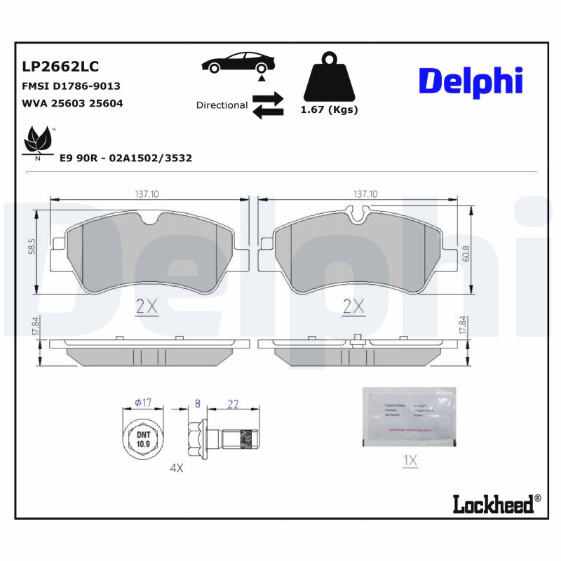 DELPHI Bremseklodser lp2662lc for FORD