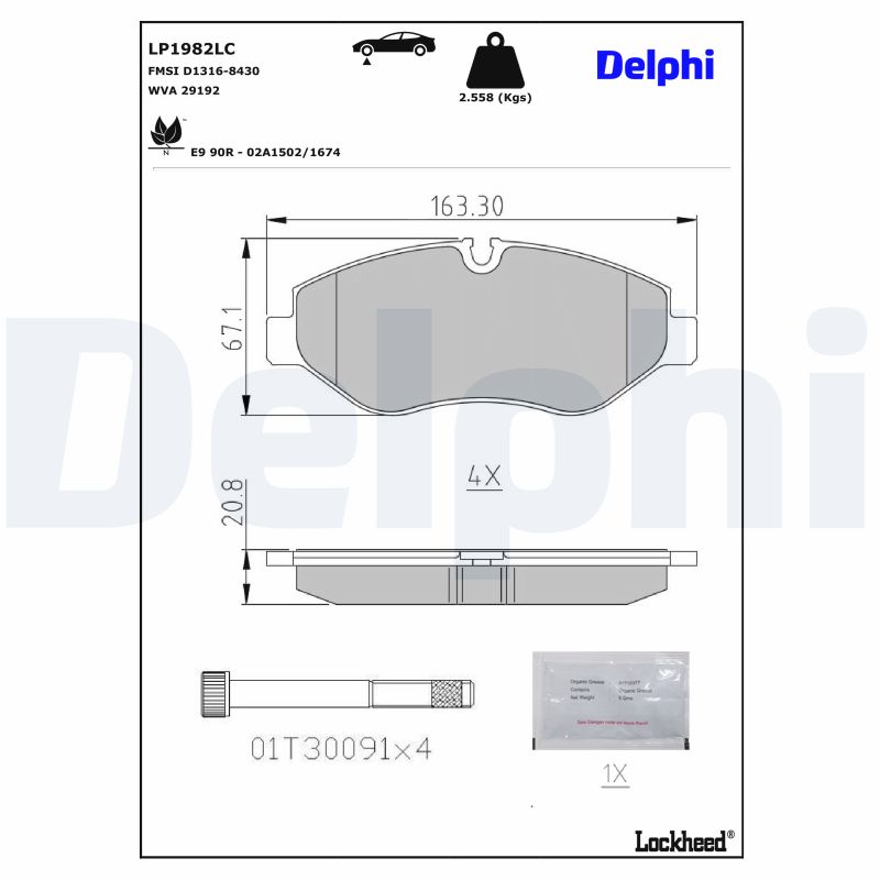 DELPHI Bremseklodser LP1982LC for VW MERCEDES-BENZ