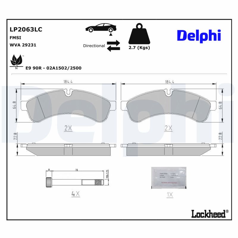 DELPHI Bremseklodser LP2063LC for IVECO